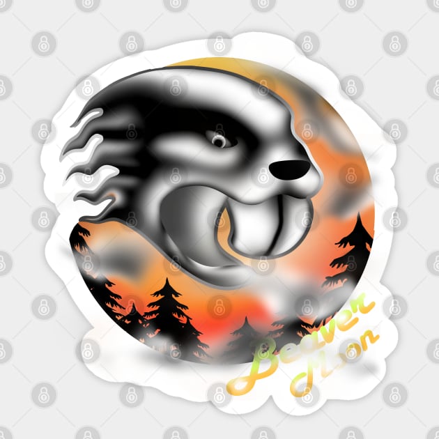 Full beaver moon Sticker by AdishPr